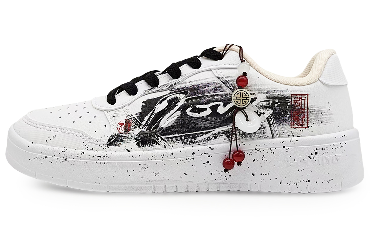 

LINING Кроссовки для скейтбординга Low top Men's Black White с противоскользящей и износостойкой подошвой, увеличивающие рост