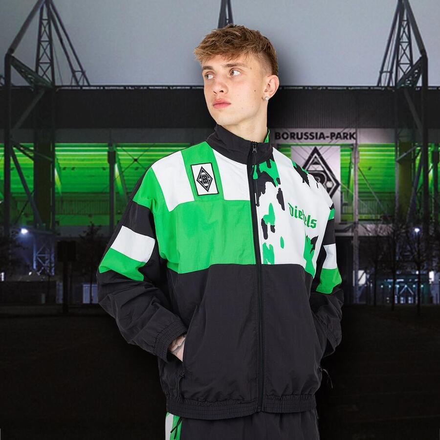 

COPA FOOTBALL Мужская футбольная куртка в стиле ретро — Borussia Mönchengladbach 1995 — черная