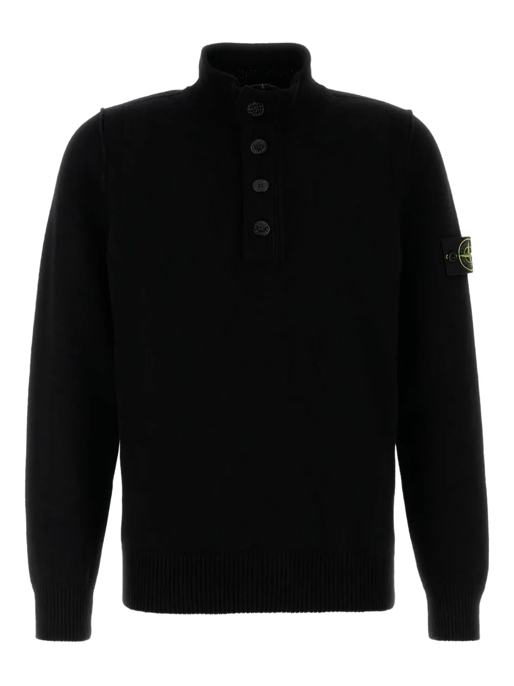 

Свитер с воротником-стойкой Stone Island, черный