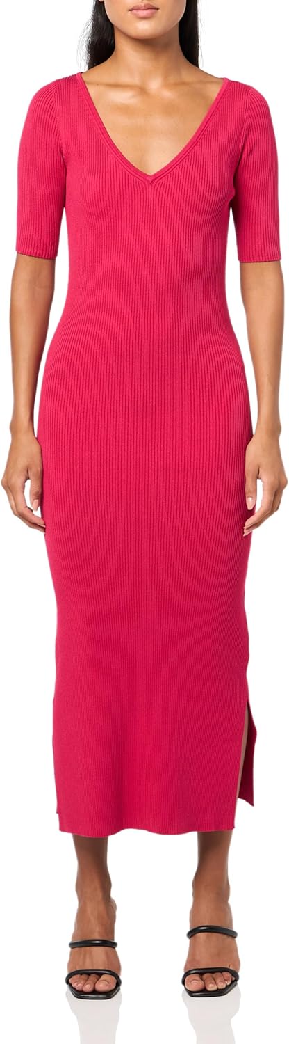 

BOSS Женское платье-свитер миди из стрейч-вискозы, Jazzy Red