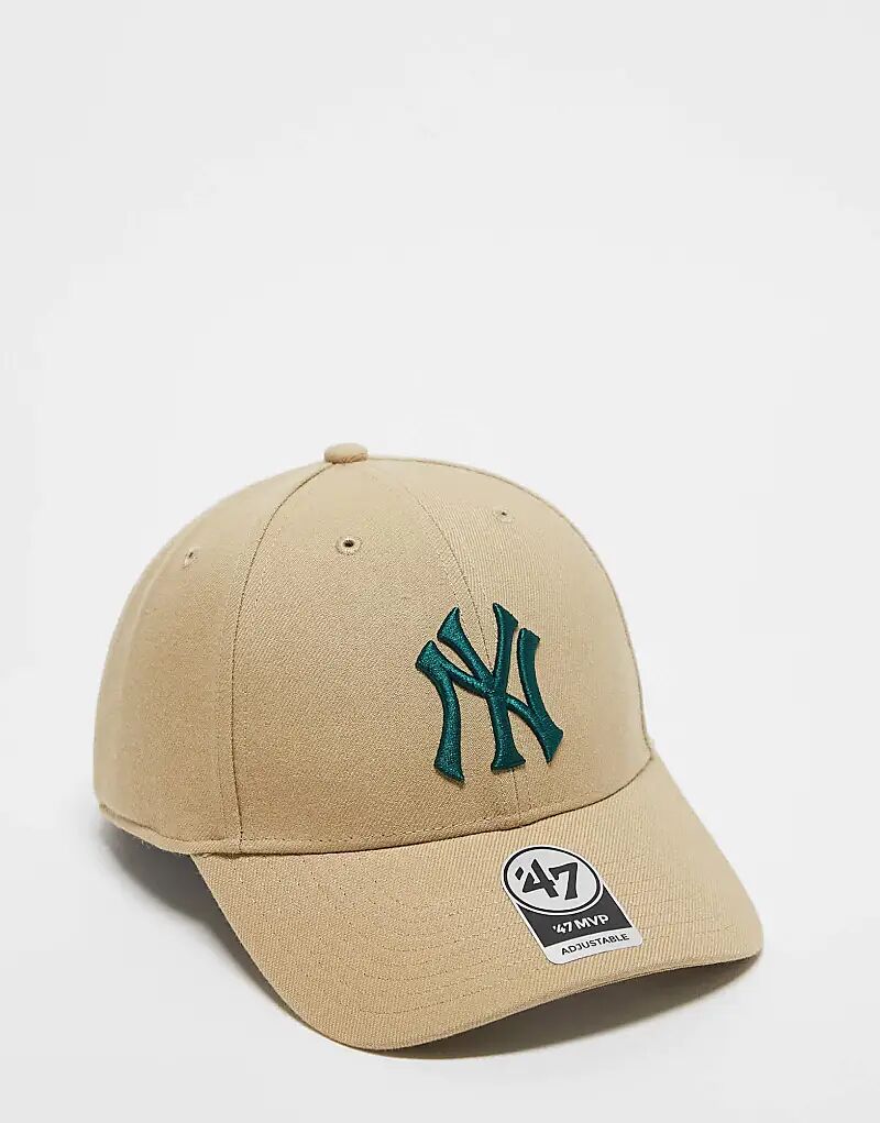 

Кепка с контрастным логотипом NY Yankees бежевого цвета 47 Brand