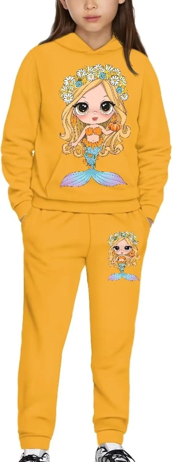 Детский спортивный костюм из худи и джоггеров Uppodwarkid, Orange Mermaid