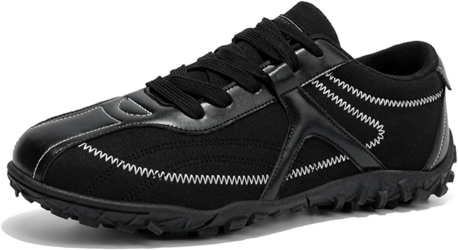 

Мужские замшевые кроссовки на шнуровке с плоской подошвой, легкие, мягкие, с круглым носком, удобные для ходьбы, для повседневной носки, вождения и активного отдыха на улице Netehadi, черный