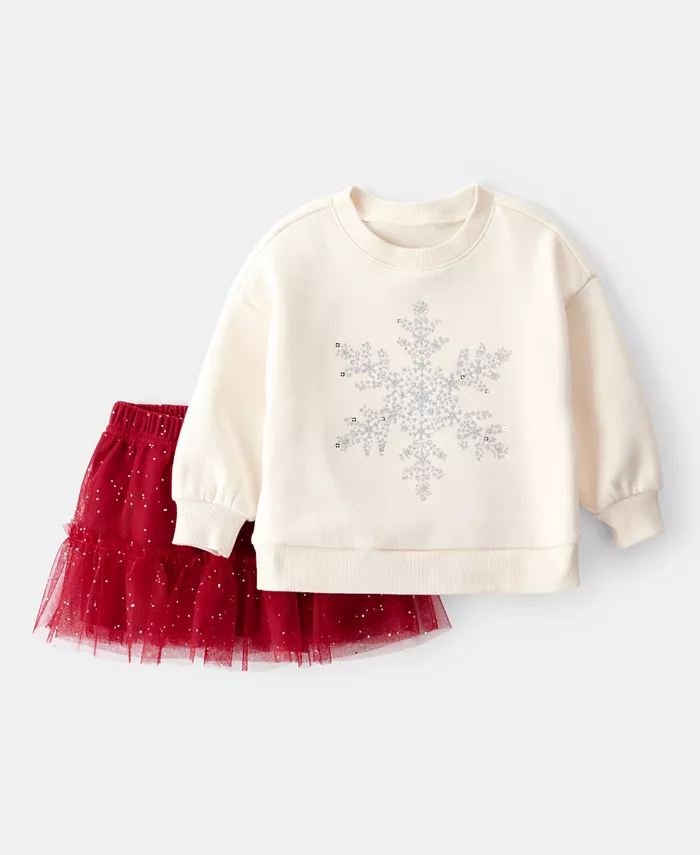 

Детский комплект для девочек из длинной кофточки и юбки Carter'S, мультиколор