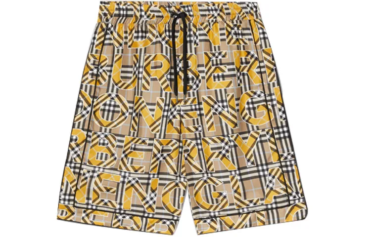 Шорты Burberry мужские повседневные, яркого охристого цвета, летние