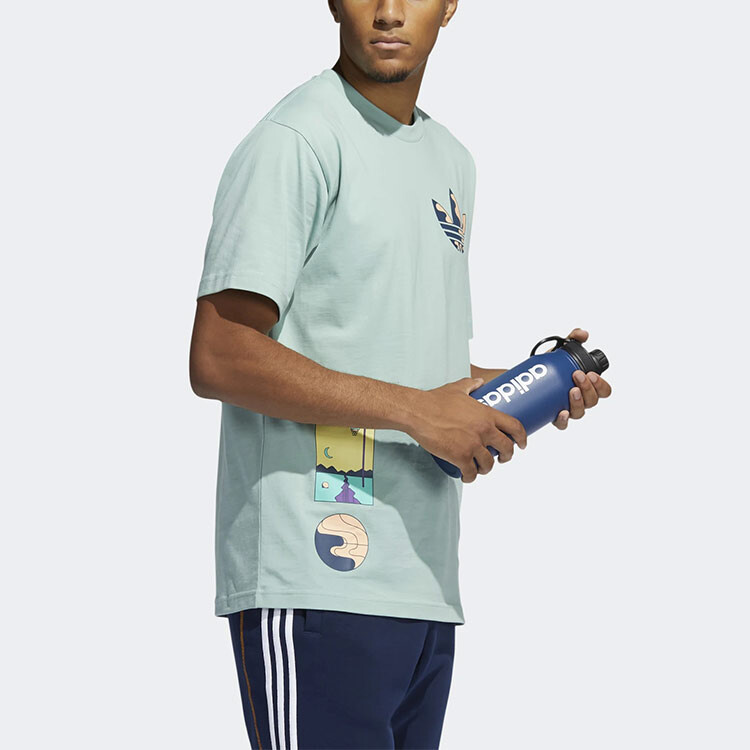 Футболка SURREAL SUMMER мужская пыльно-зеленая Adidas Originals, зеленый — фото 4