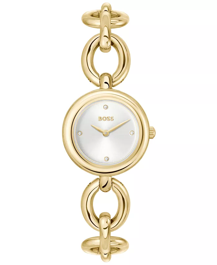 

Женские часы Live Quartz Slim Ionic с тонким позолоченным корпусом из нержавеющей стали, 28 мм Hugo Boss