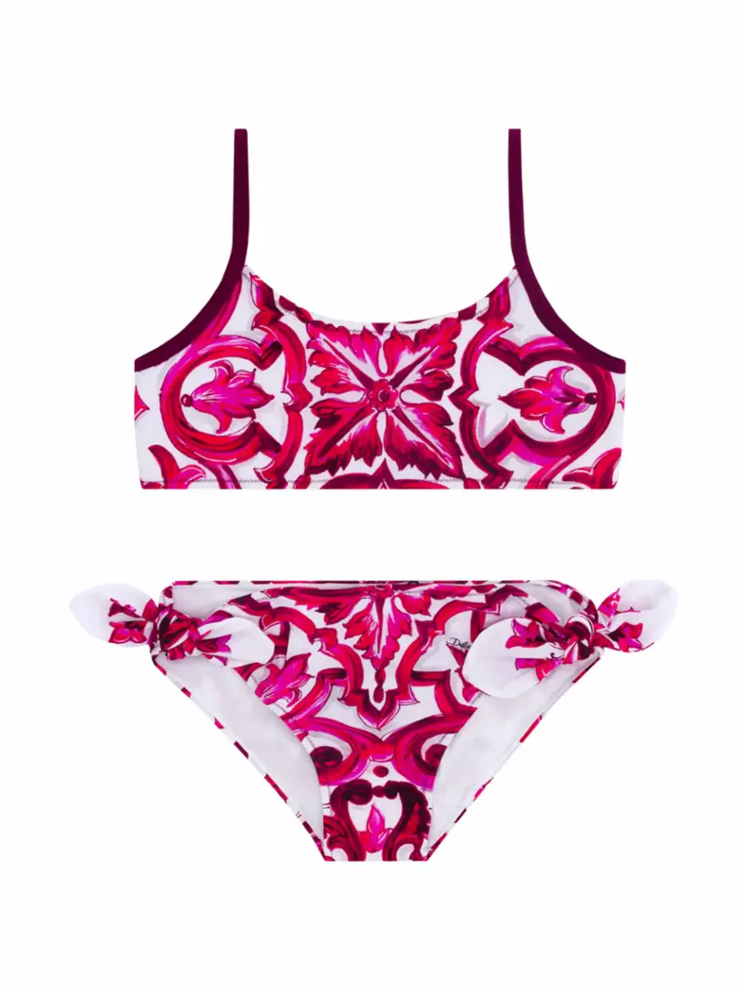 

Раздельный купальник с принтом Majolica Dolce&Gabbana, розовый