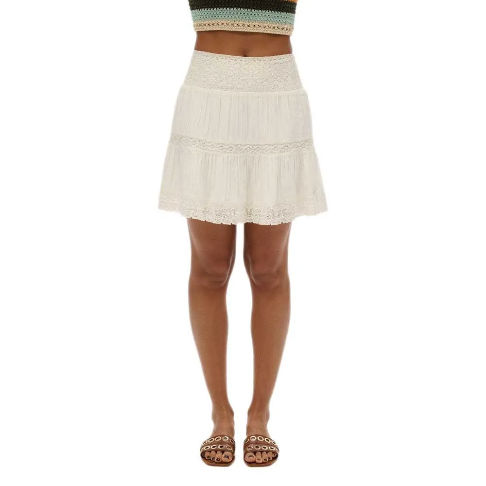 

Юбка Superdry Ibiza Lace Mix short skirt, белый