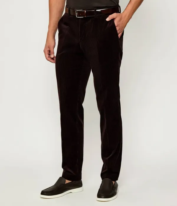 Вельветовые брюки SB-SUIT-Trous-252_DB regular fit Boss, коричневый