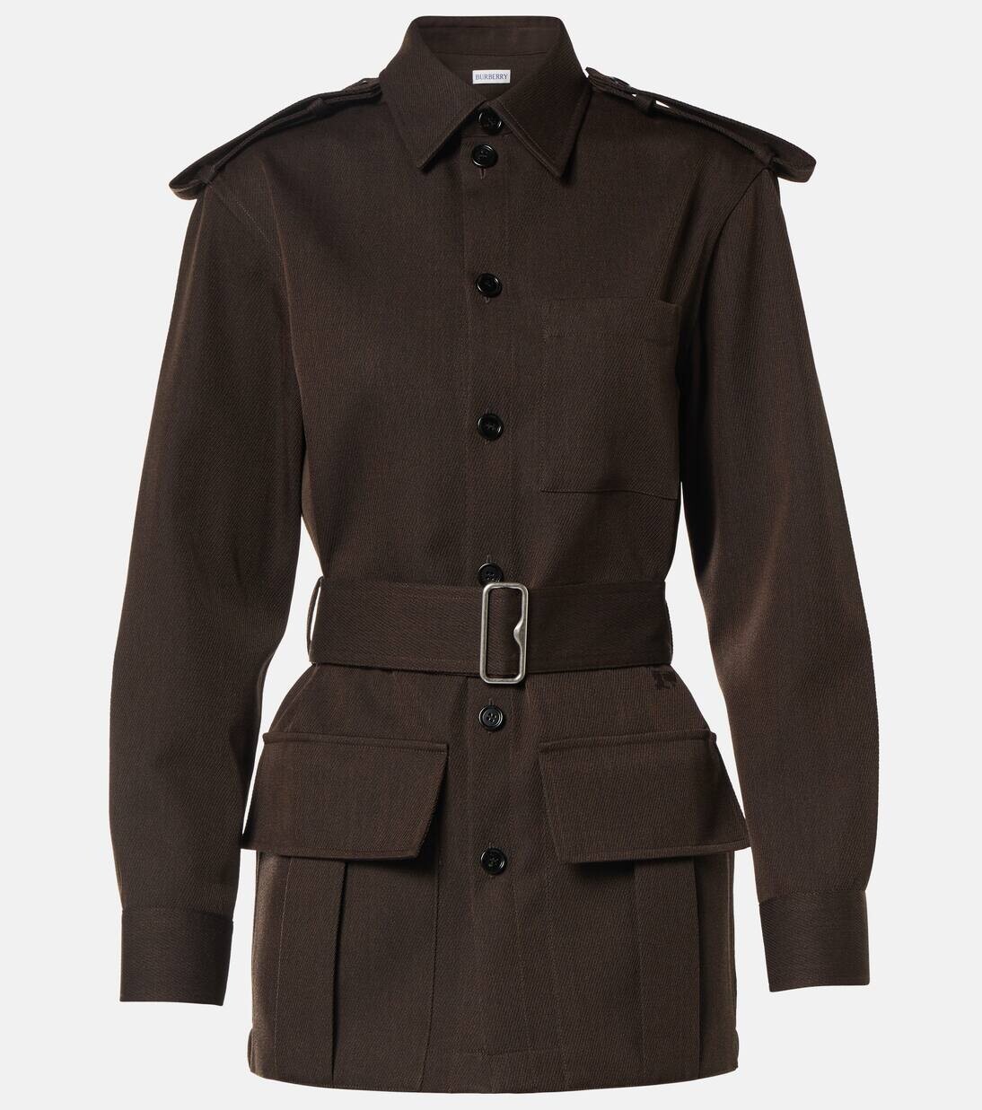 

Шерстяная куртка Burberry, цвет brown black