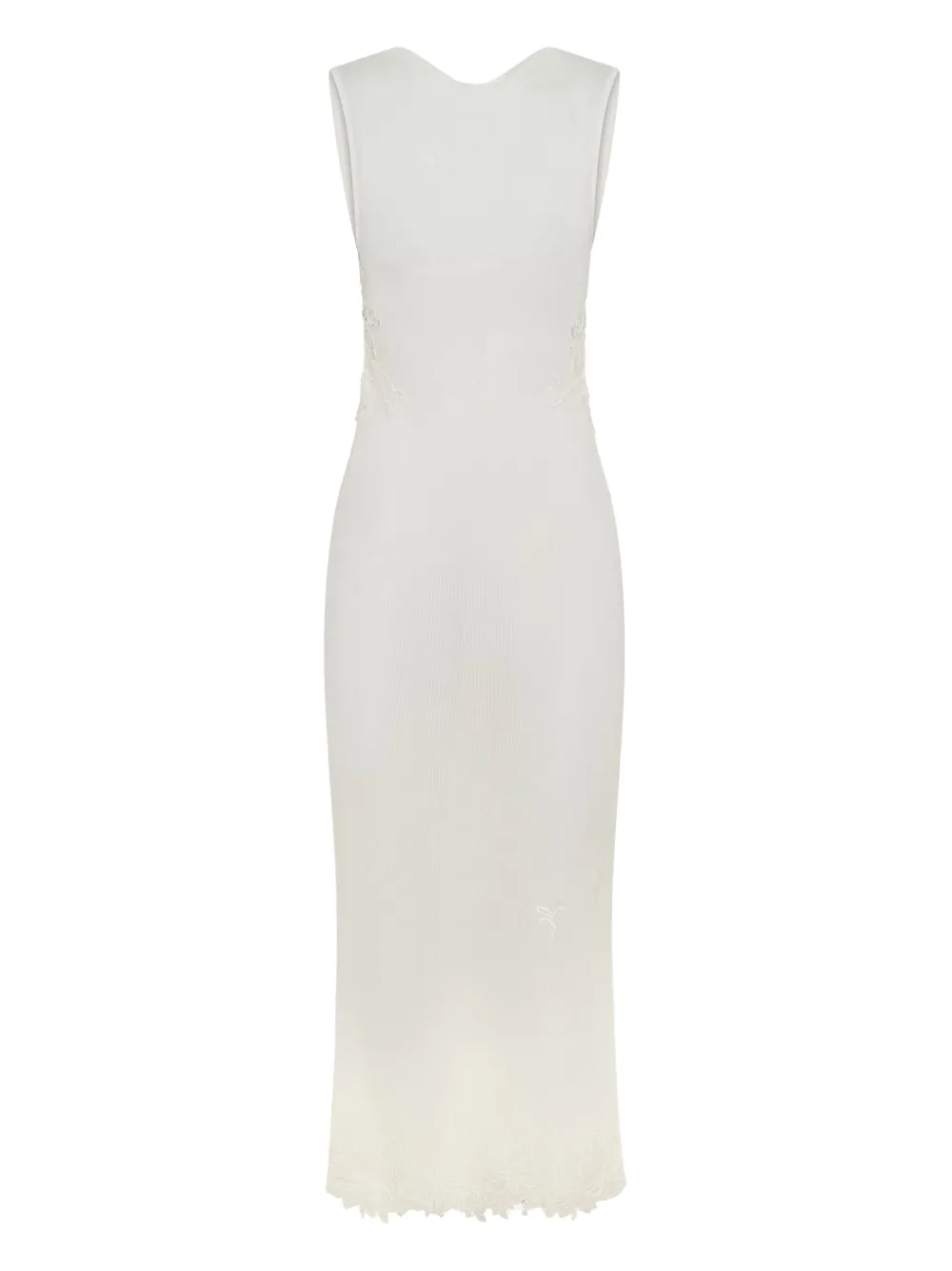 

Платье миди с кружевной вставкой Christopher Esber, белый