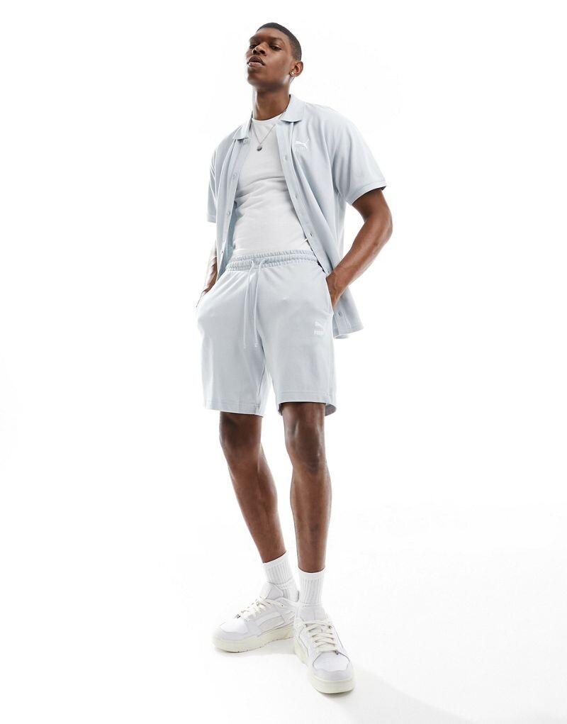 

Голубые махровые шорты PUMA Classics Pique