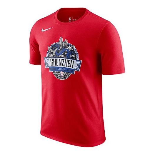 

Футболка nba city print quick dry sports круглый вырез короткий рукав Nike, красный