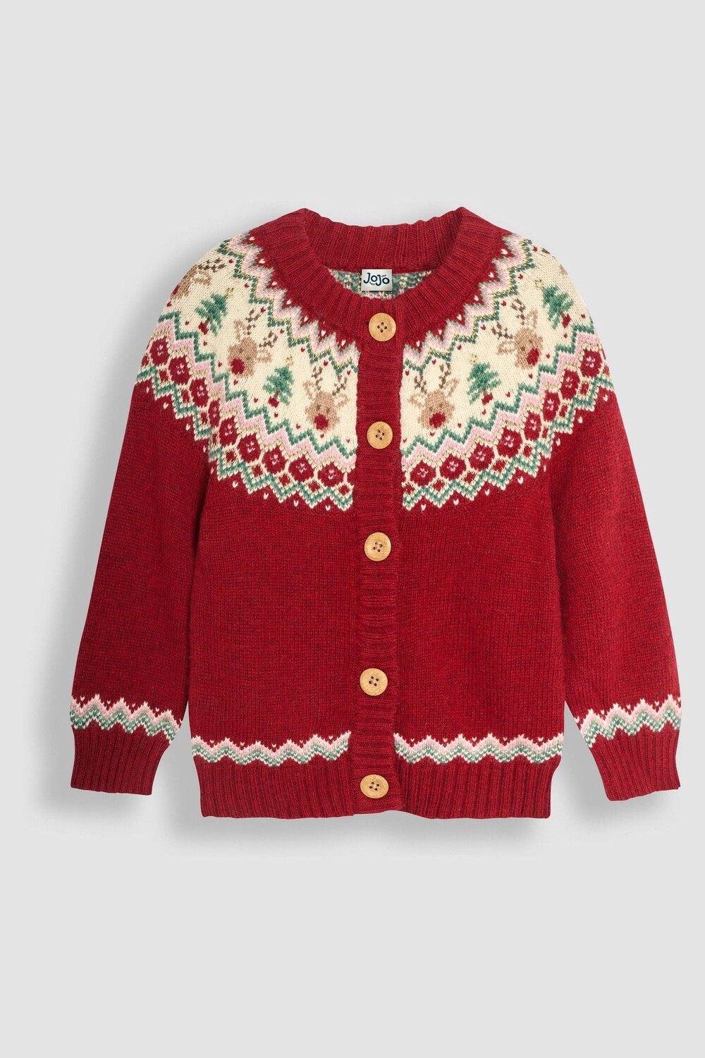 

Кардиган Fair Isle с оленями Jojo Maman Bébé, красный