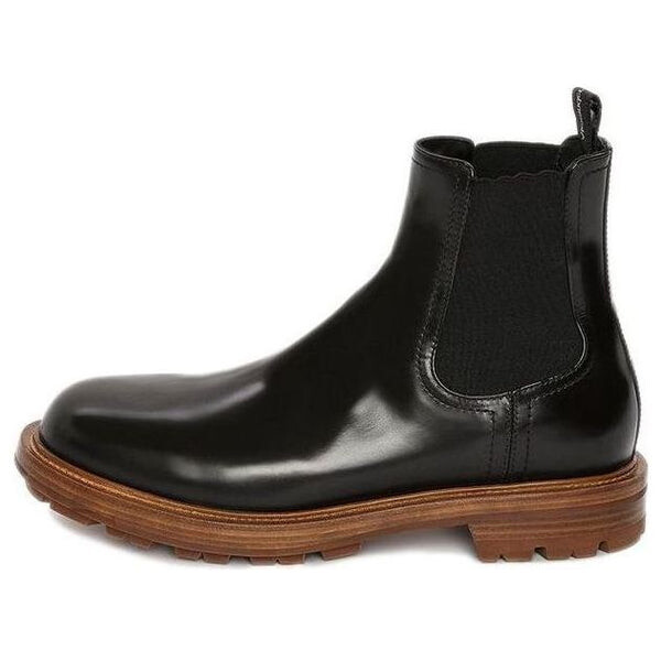 

Кроссовки shiny leather chelsea boots 'black brown' Alexander Mcqueen, черный