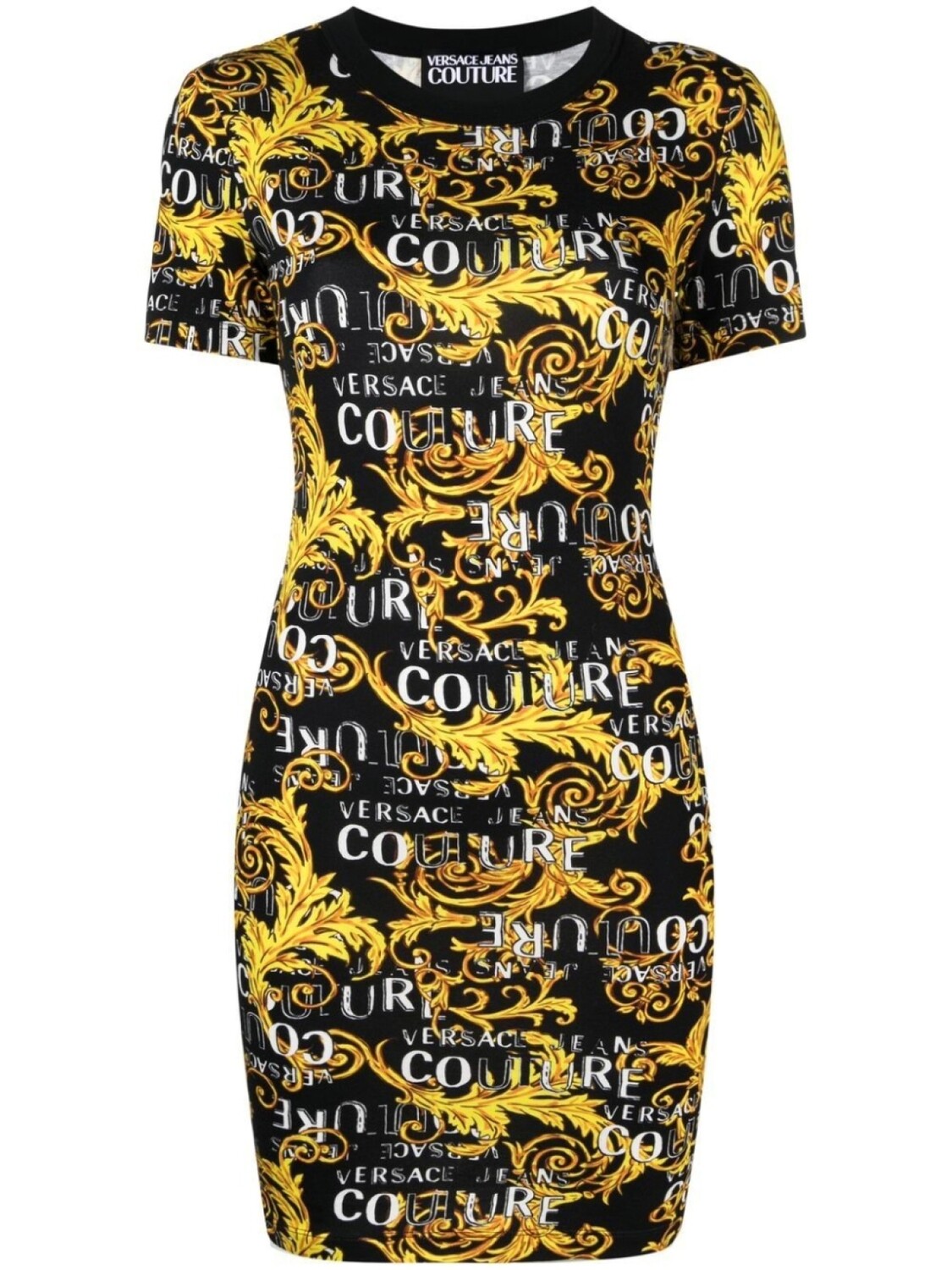 

Платье мини с принтом Versace Jeans Couture, черный