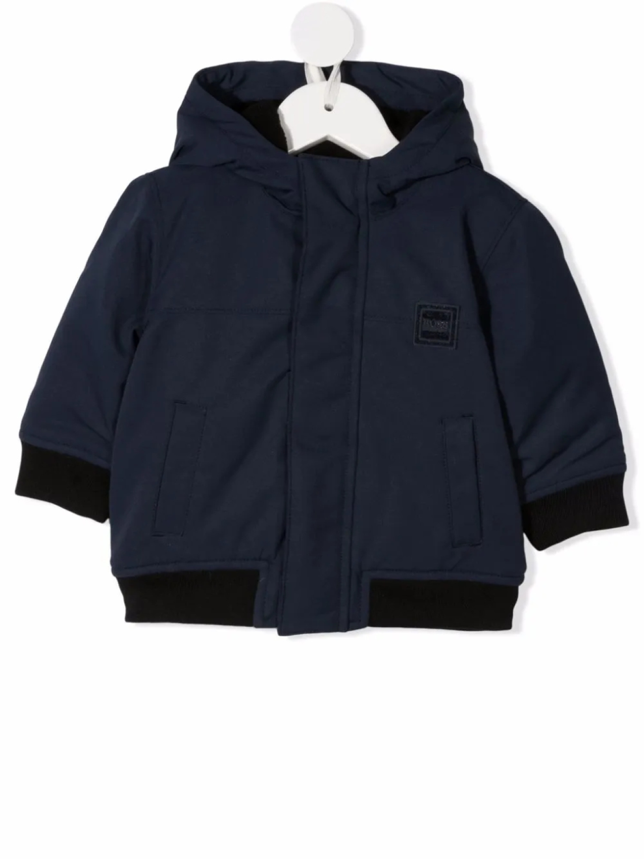 

BOSS Kidswear пуховик со вставками в рубчик, синий