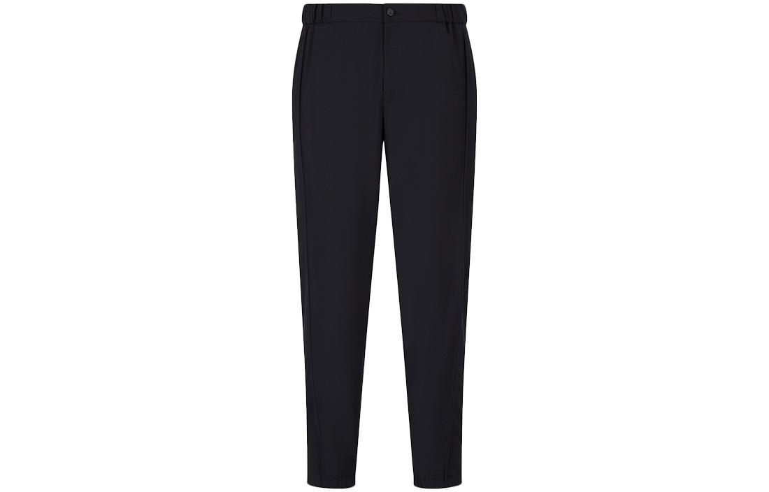 Брюки Natural Stretch Canvas с манжетами на резинке EMPORIO ARMANI, черный — фото 3