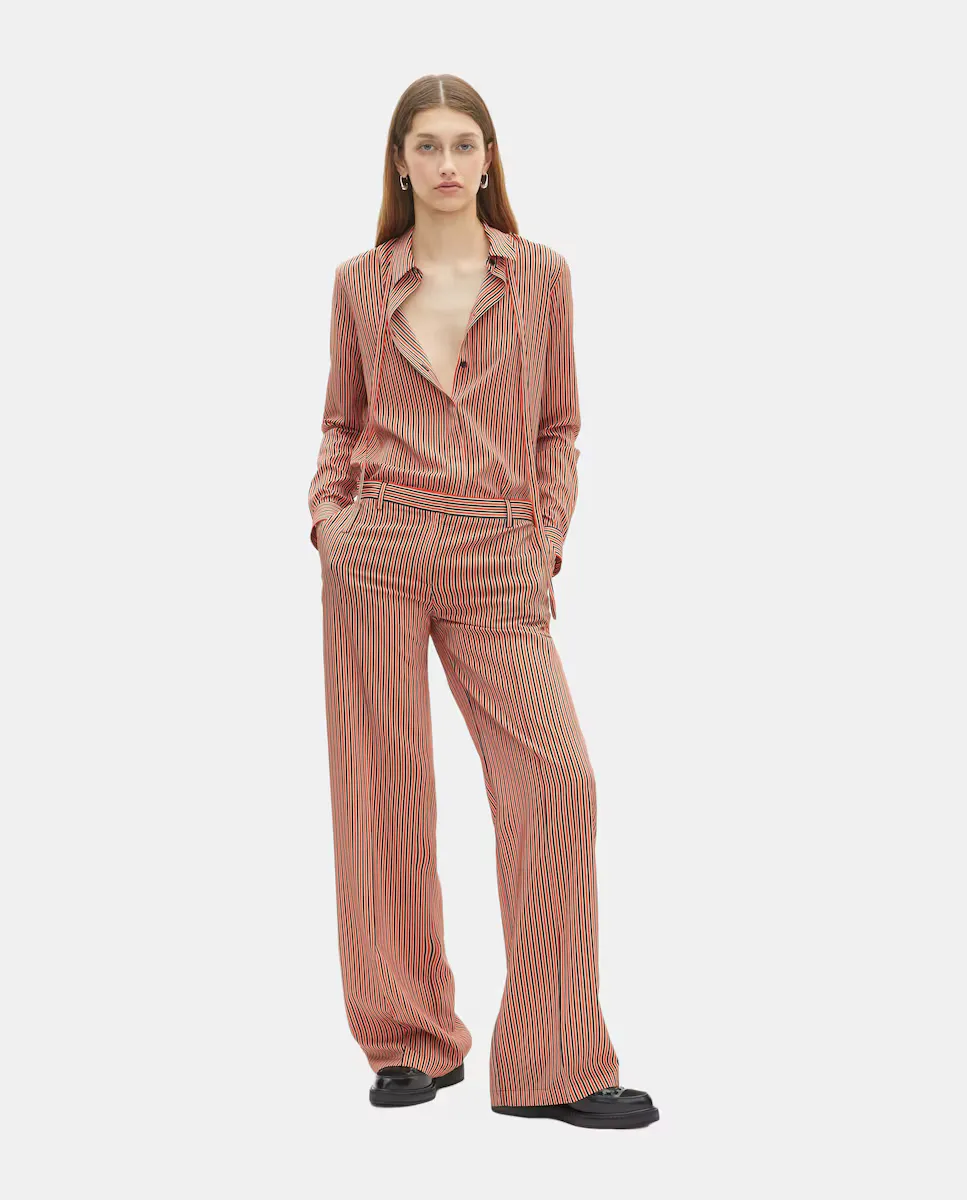 

Широкие женские брюки из смесового шелка The Kooples, красный