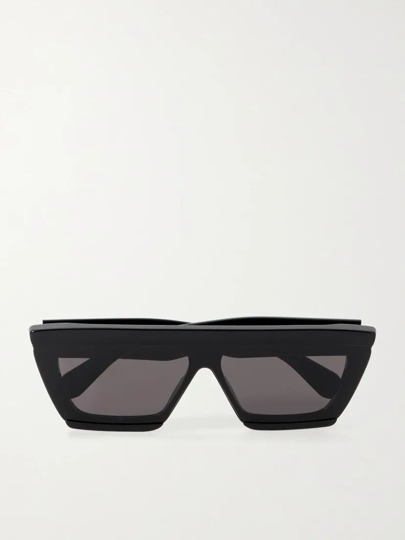 Солнцезащитные очки со скругленной оправой D-образной формы из ацетата ALAÏA EYEWEAR, черный