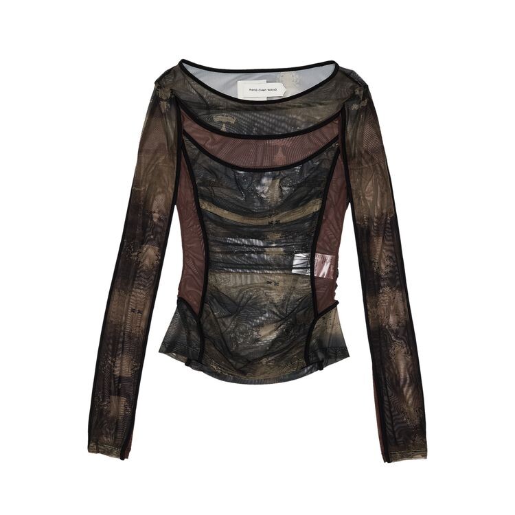 

Топ Feng Chen Wang Deconstruction Grenadine Top Brown, коричневый