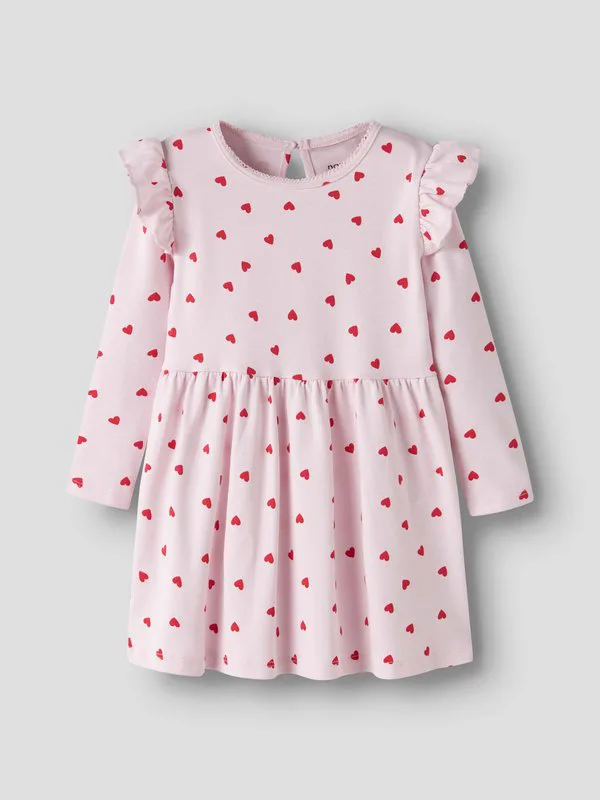Платье из трикотажа с сердечками Name It, Cradle Pink