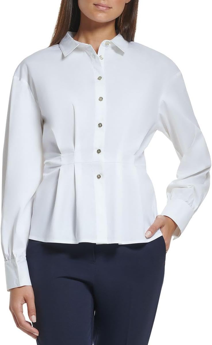 

Женская структурированная рубашка с баской от Tommy Hilfiger, Bright White