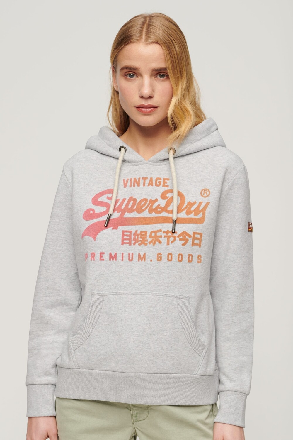 

Худи с винтажным логотипом Superdry, серый