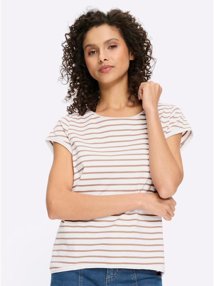 

Футболка в белую и кунжутную полоску Heine