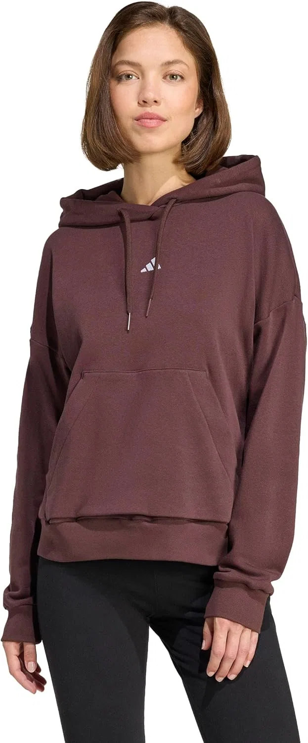 Худи женское с капюшоном adidas Shadow Brown/White