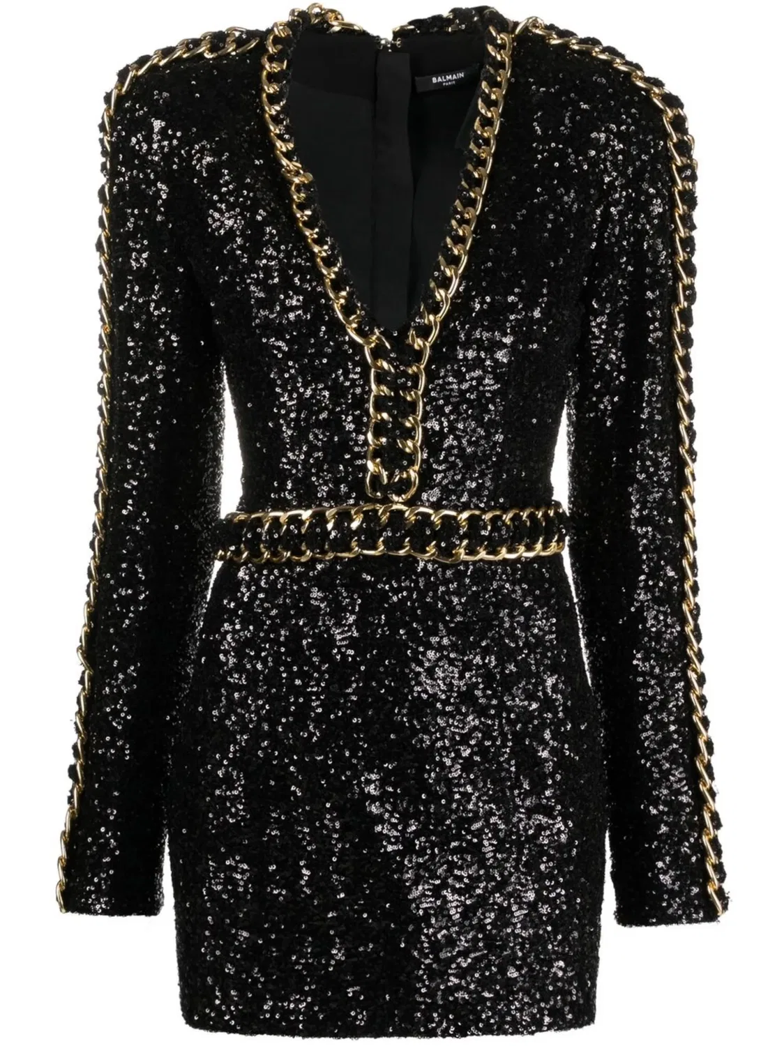 Платье с пайетками Balmain