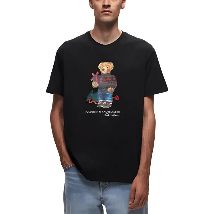 Футболка с принтом Polo Bear Ralph Lauren черная — фото 3
