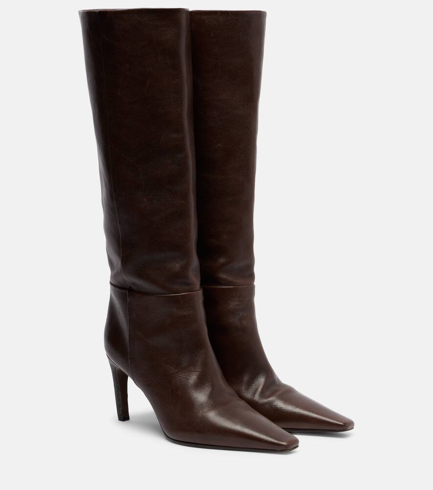 Кожаные сапоги до колена Brunello Cucinelli, Dark Brown