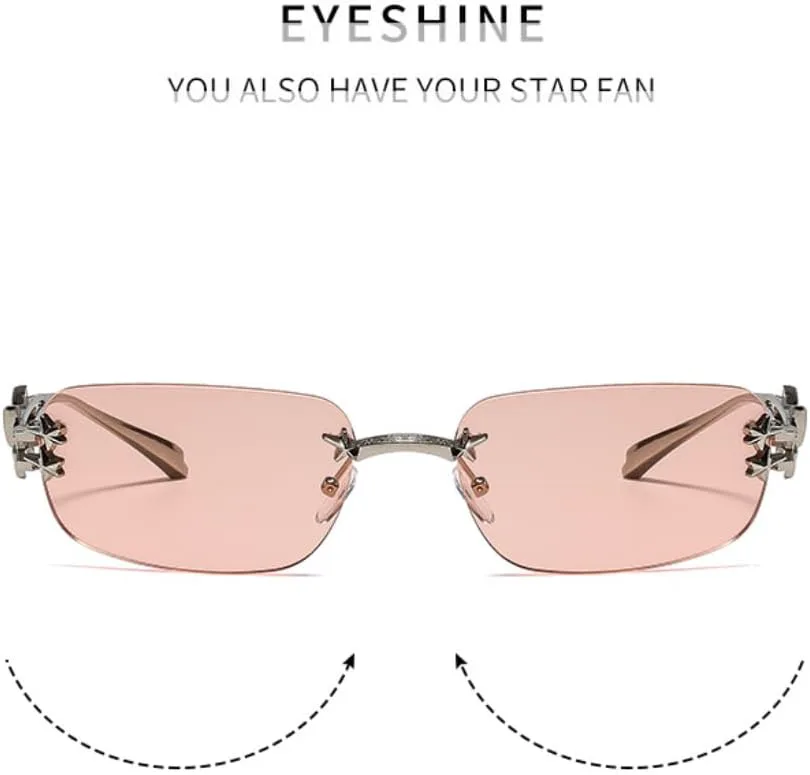 

Модные панк-солнцезащитные очки без оправы квадратной формы для женщин, хипстерские, роскошные, металлические, мужские, уличные, UV400 TVTBBVV, Silver Silver