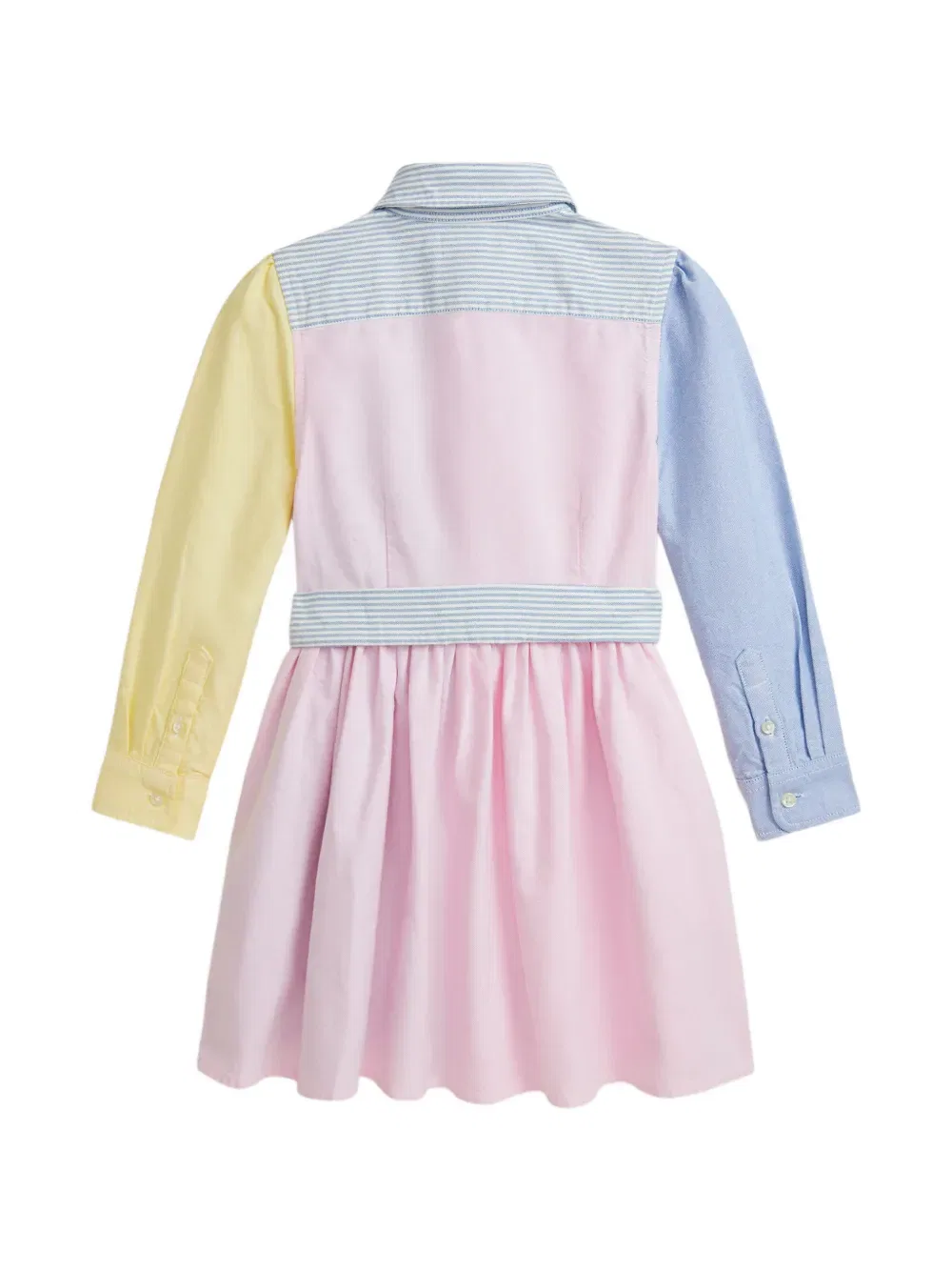 Платье с разноцветными блоками и поясом Polo Ralph Lauren Kids, розовый — фото 2