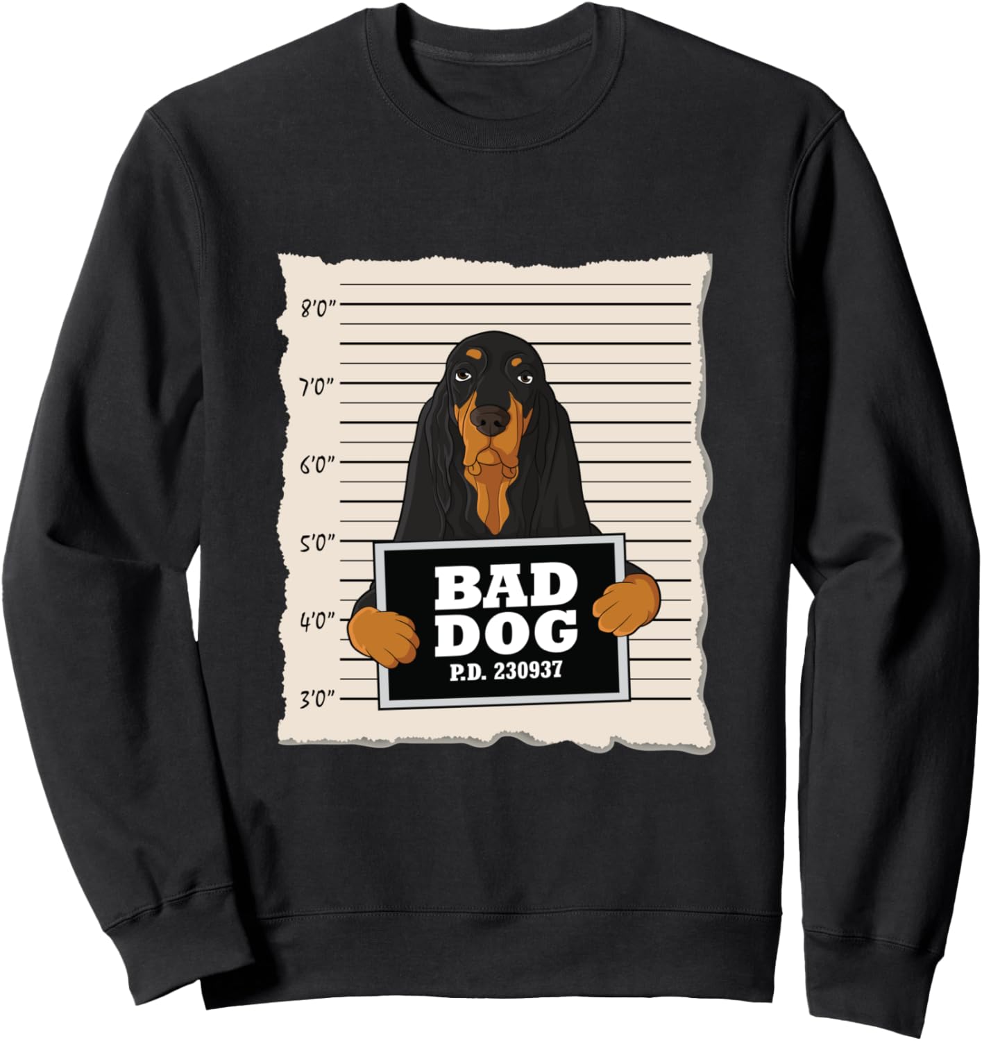 

Толстовка с изображением черно-подпалой енотовой гончей и надписью «Guilty Dog» Bad Dog Mug Shot Black And Tan Coonhound