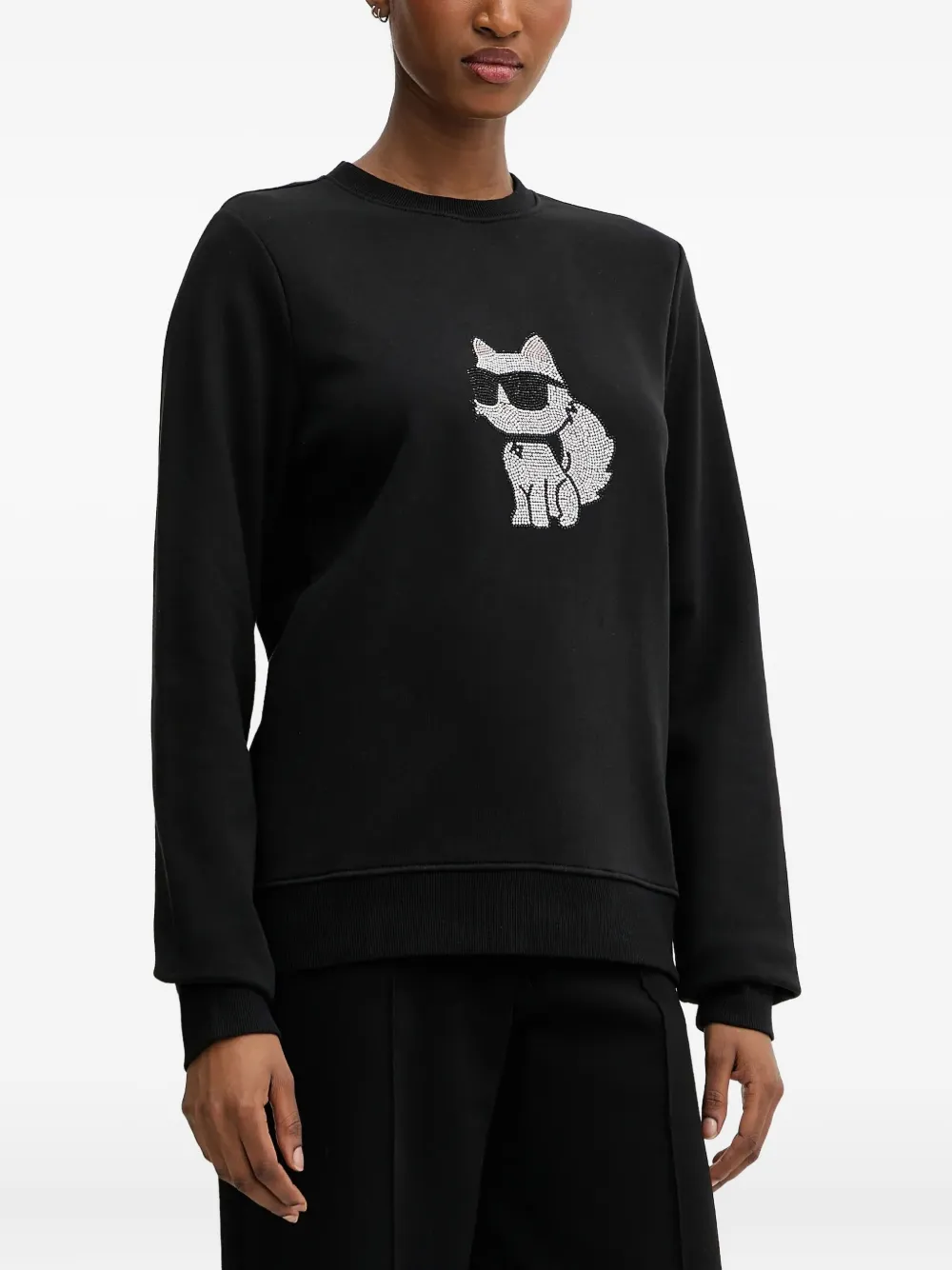 

Толстовка с кристаллами KARL LAGERFELD, черный