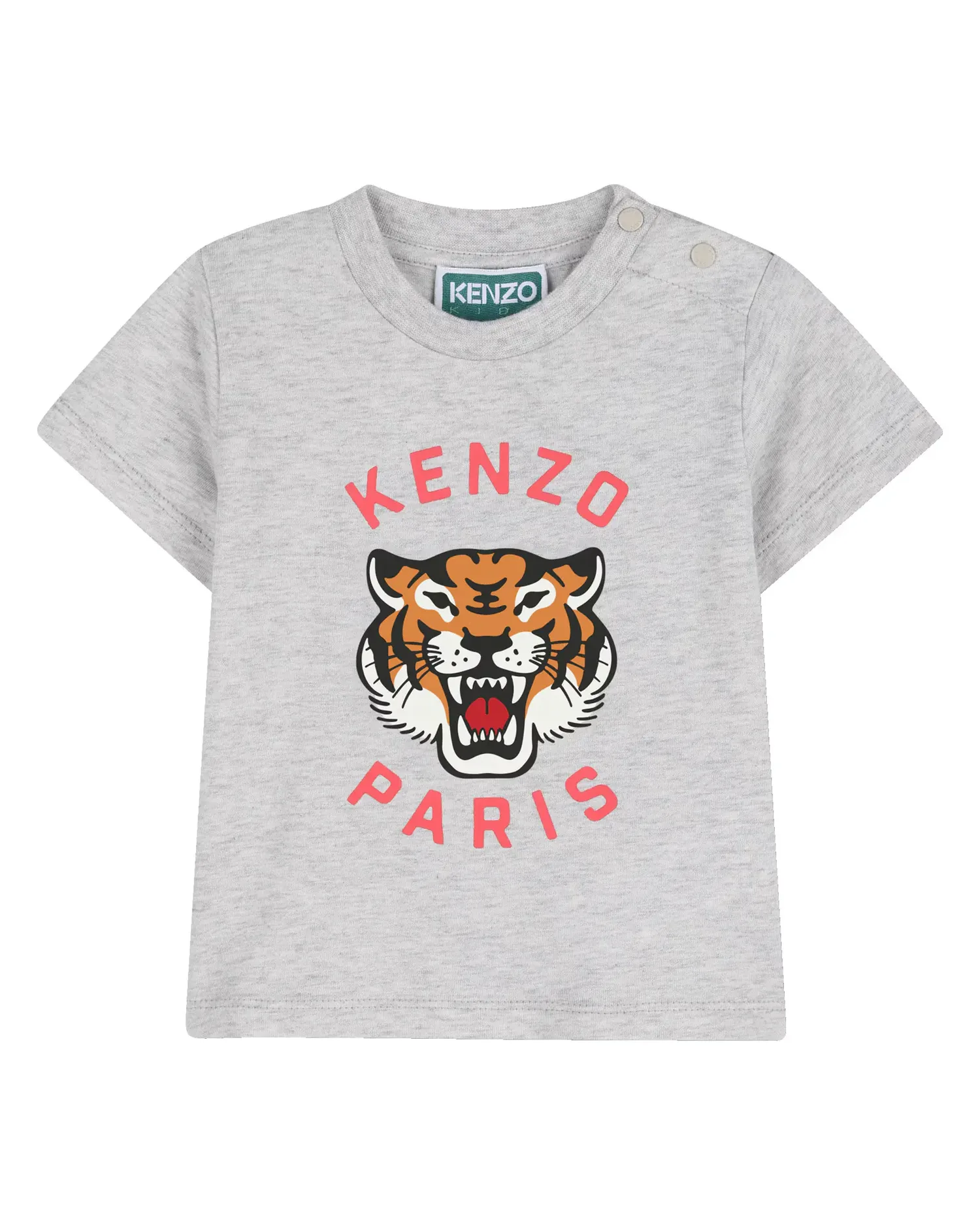 Комплект для мальчика с коротким рукавом с анималистичным принтом из хлопка Kenzo Kids, серый — фото 3