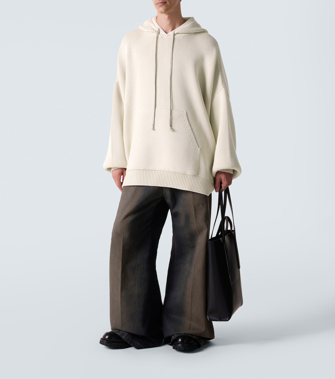 Худи Hun из натуральной шерсти в рубчик Rick Owens, Natural — фото 2