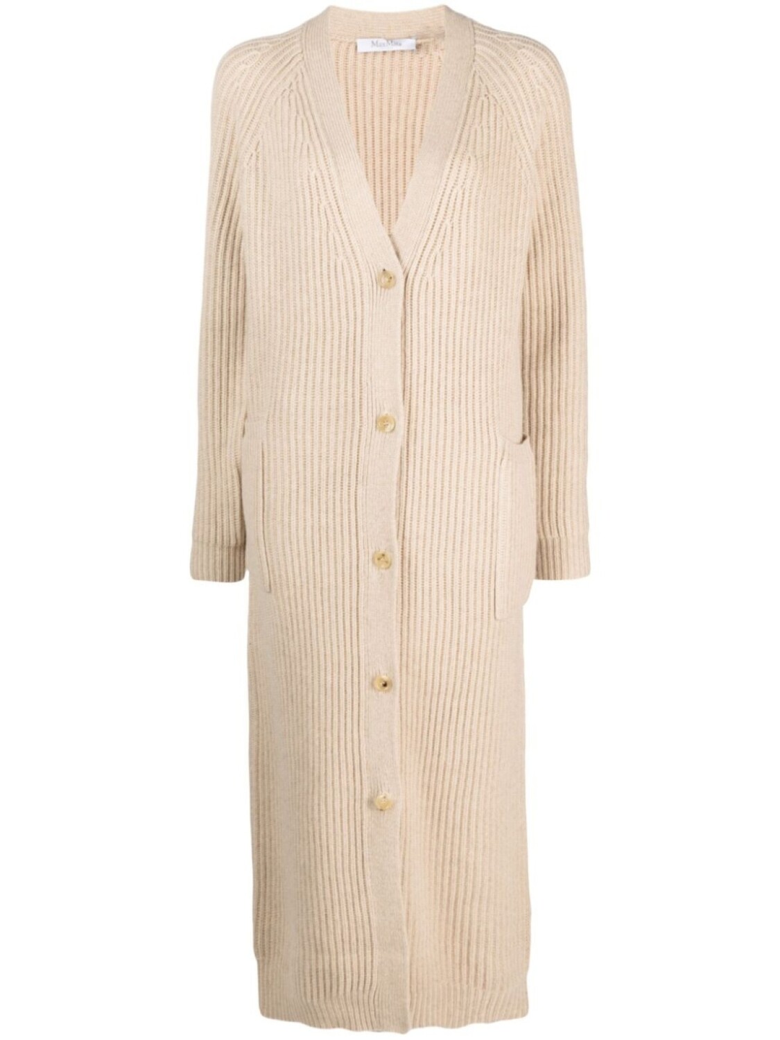 

Кардиган-пальто в рубчик Max Mara, бежевый