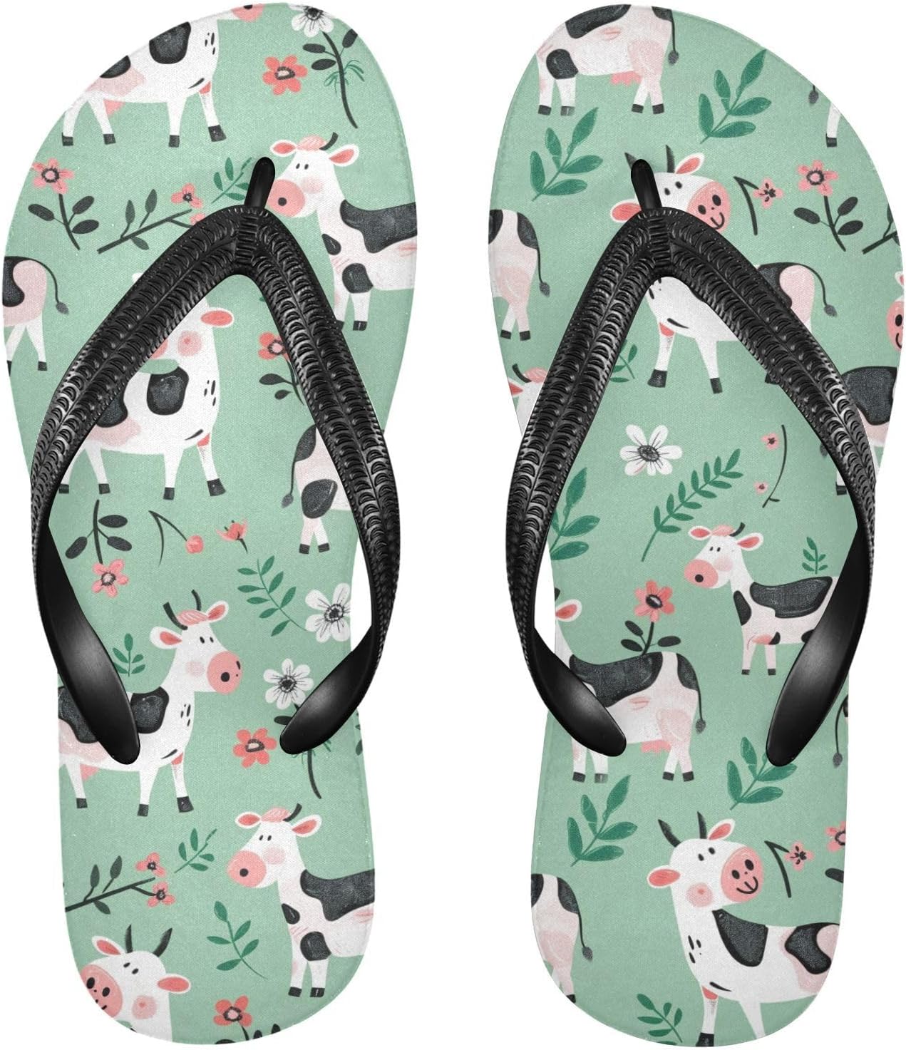 

Шлепанцы SPRIPORT с мультяшной коровой для женщин и мужчин, удобные повседневные сандалии с мягкой подошвой, нескользящей резиновой подошвой, для ванной, душа, пляжа и летней прогулки, Multicoloured