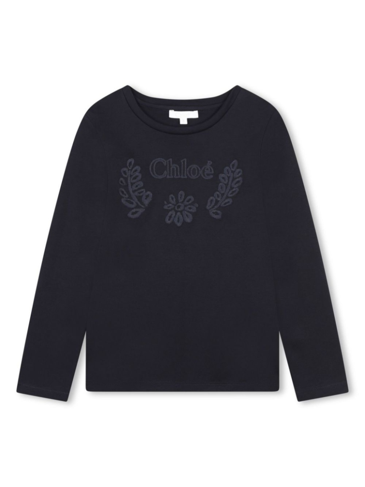 

Chloé Kids футболка с вышитым логотипом, синий