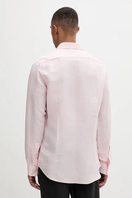 Рубашка с льняной тканью Calvin Klein, розовый — фото 3