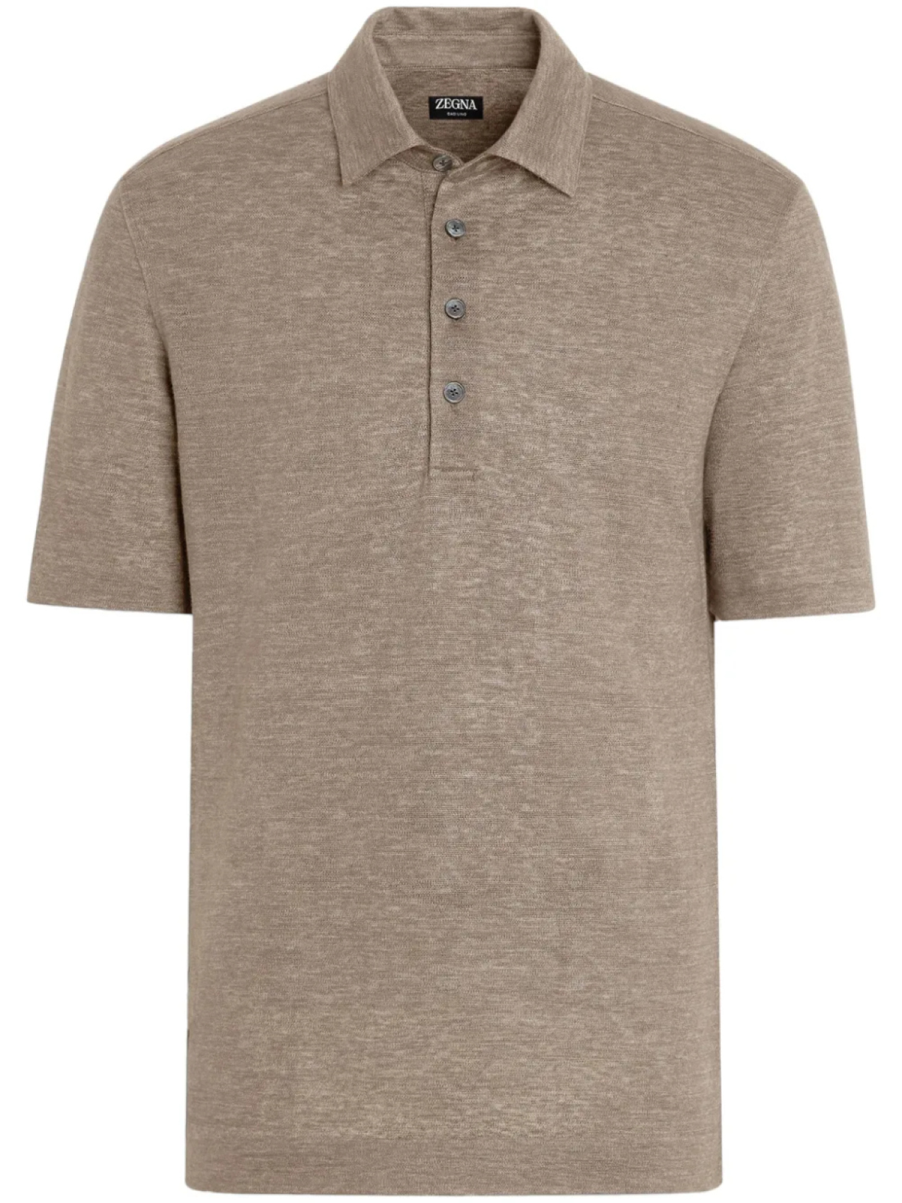 

Льняная рубашка поло Zegna, коричневый