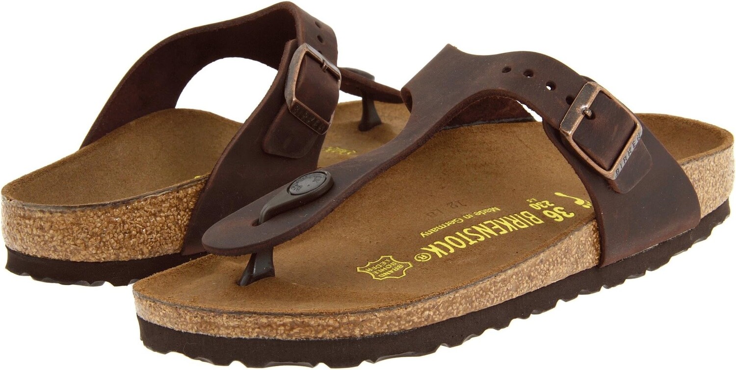 

Сандалии на плоской подошве Gizeh Oiled Leather Birkenstock, цвет Habana Oiled Leather