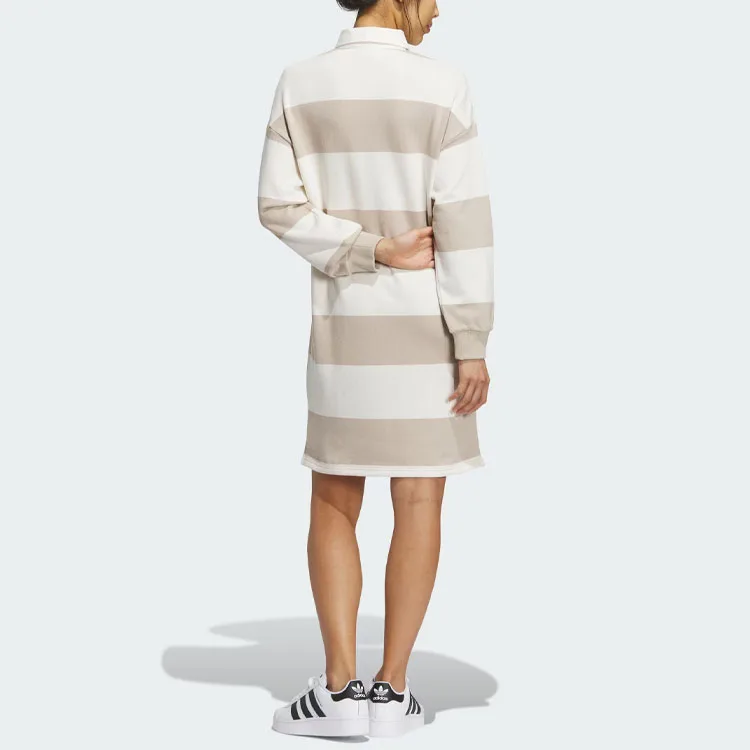 Adidas Originals Платье с длинными рукавами женское светло-коричневое — фото 4