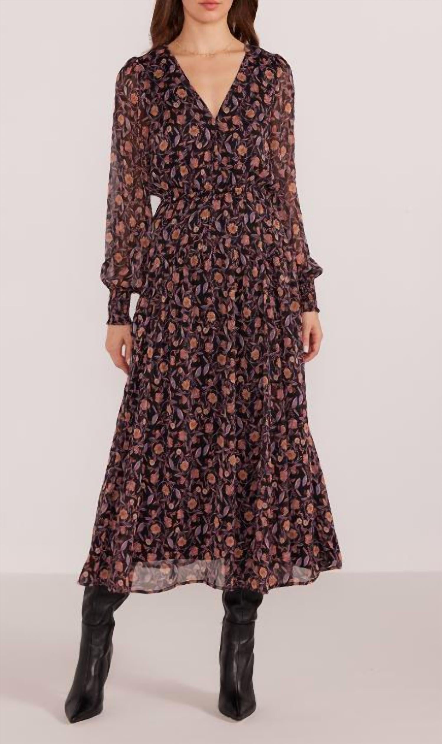 

Платье Regal Godet с цветочным принтом MINKPINK, Floral