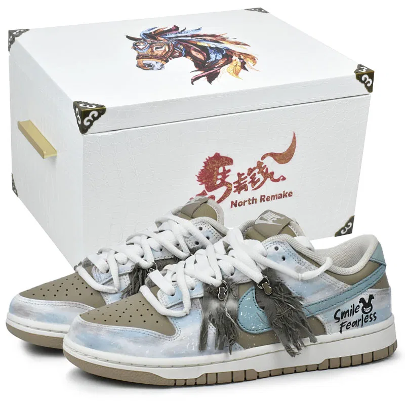 Кеды Nike Dunk Low Brown Blue White