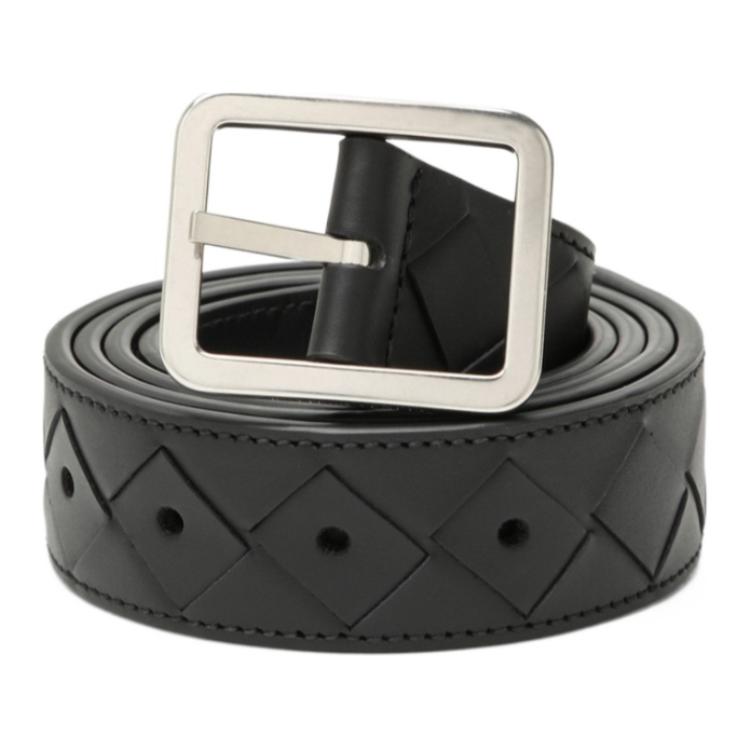 

Плетёный кожаный ремень мужской чёрный Bottega Veneta